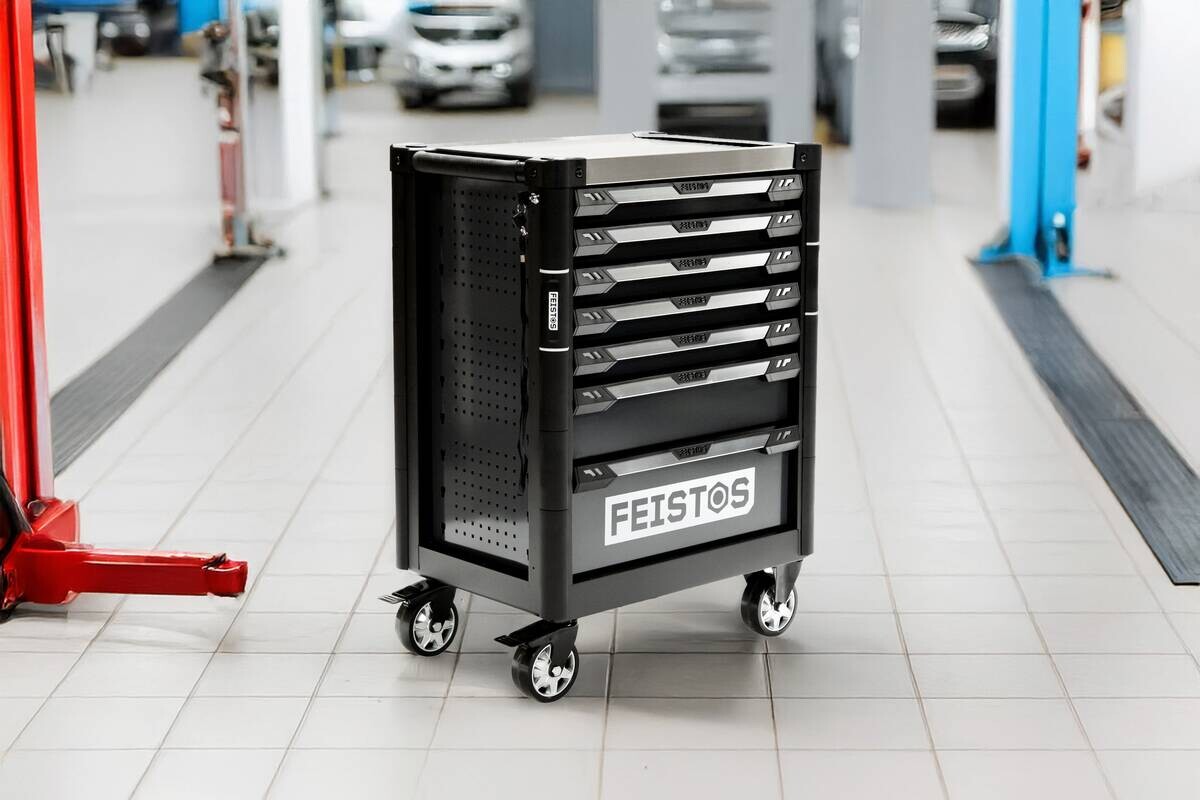 Werkstattwagen Mento schwarz B/H/L: ca. 73x98x48 cm