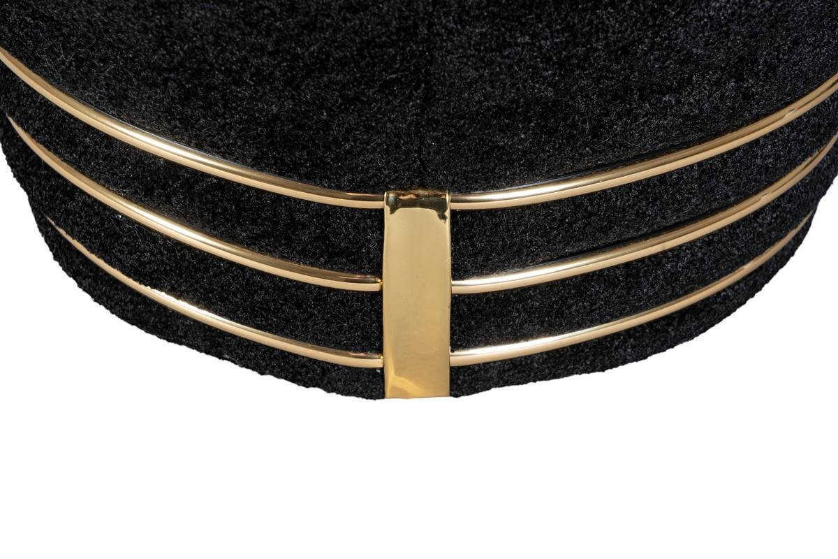 360 Living Hocker Doric 310 schwarz gold H/D: ca. 50x42 cm