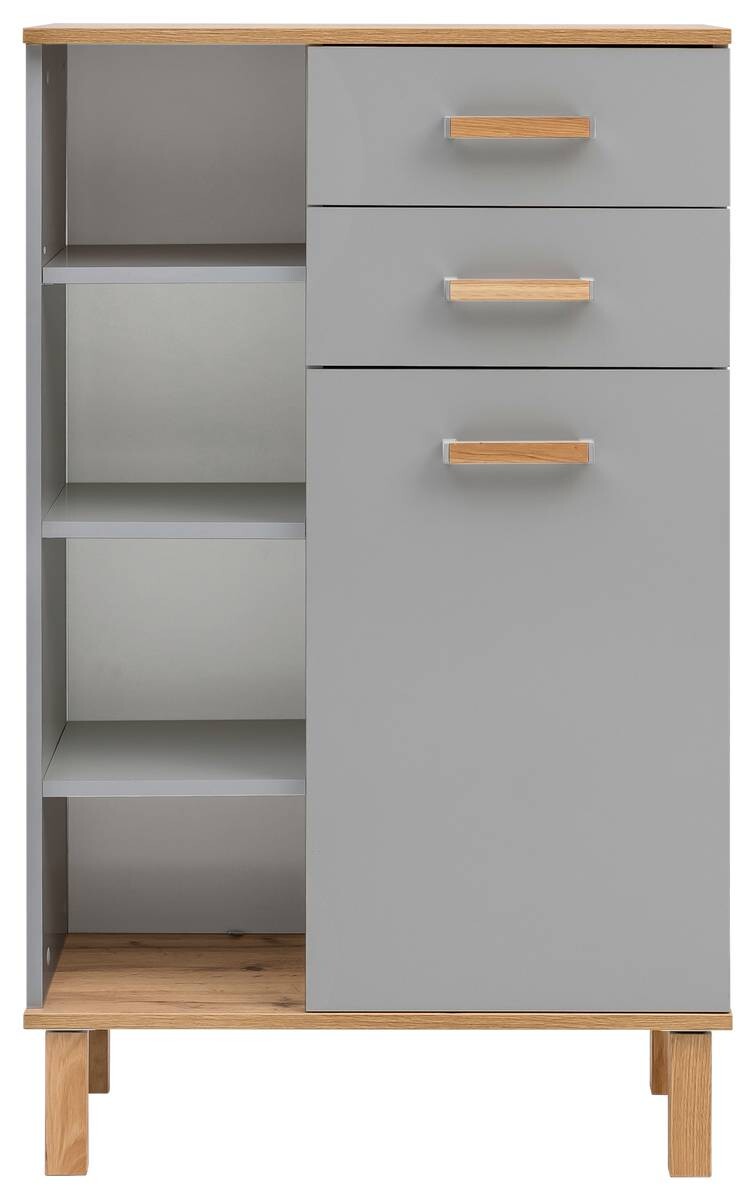 Midischrank Padua grau Eiche Landhaus Nachbildung B/H/T: ca. 67x114,5x35 cm