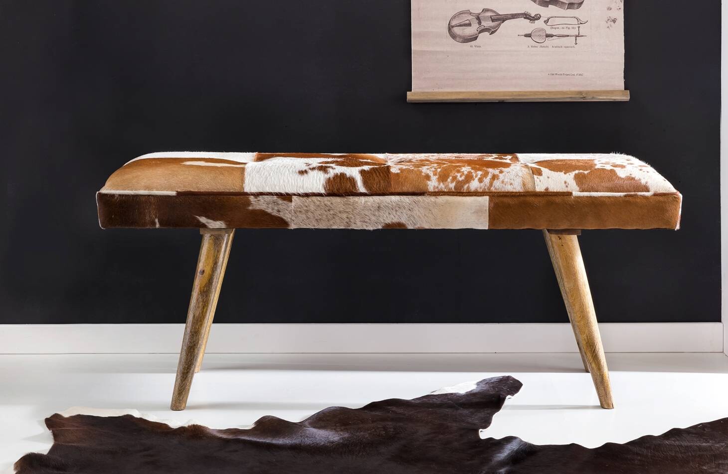 Wohnling Sitzbank natur Echtholz B/H/T: ca. 120x52x40 cm