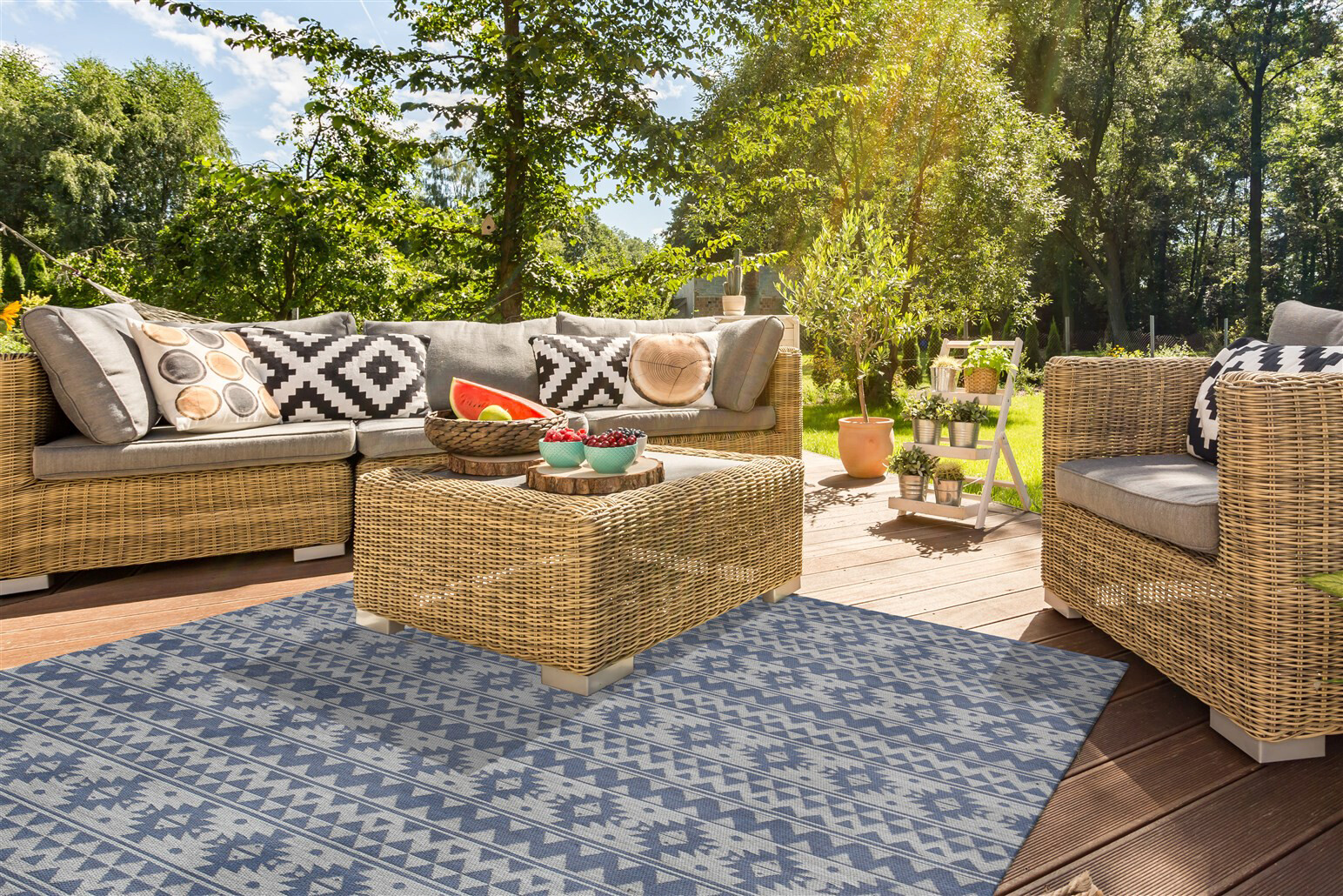 Kayoom Flachgewebeteppich Sunny 210 hellblau B/L: ca. 80x150 cm Kayoom Flachgewebeteppich Sunny 210 hellblau B/L: ca. 80x150 cm