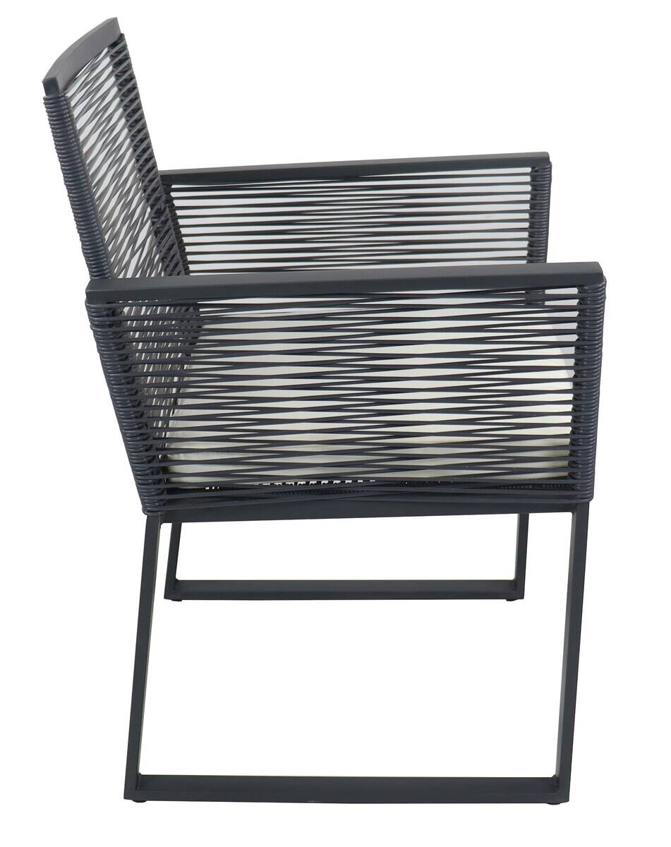 VCM Gartensitzgruppe Fidola schwarz Polyrattangeflecht B/H/L: ca. 53x86x53 cm