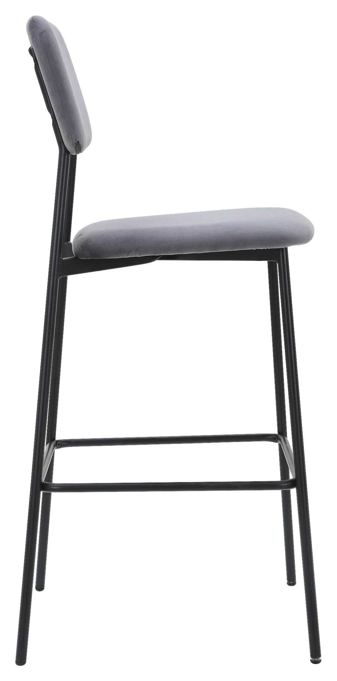 Barhocker MIKA grau Samt B/H/T: ca. 48,5x111x50 cm