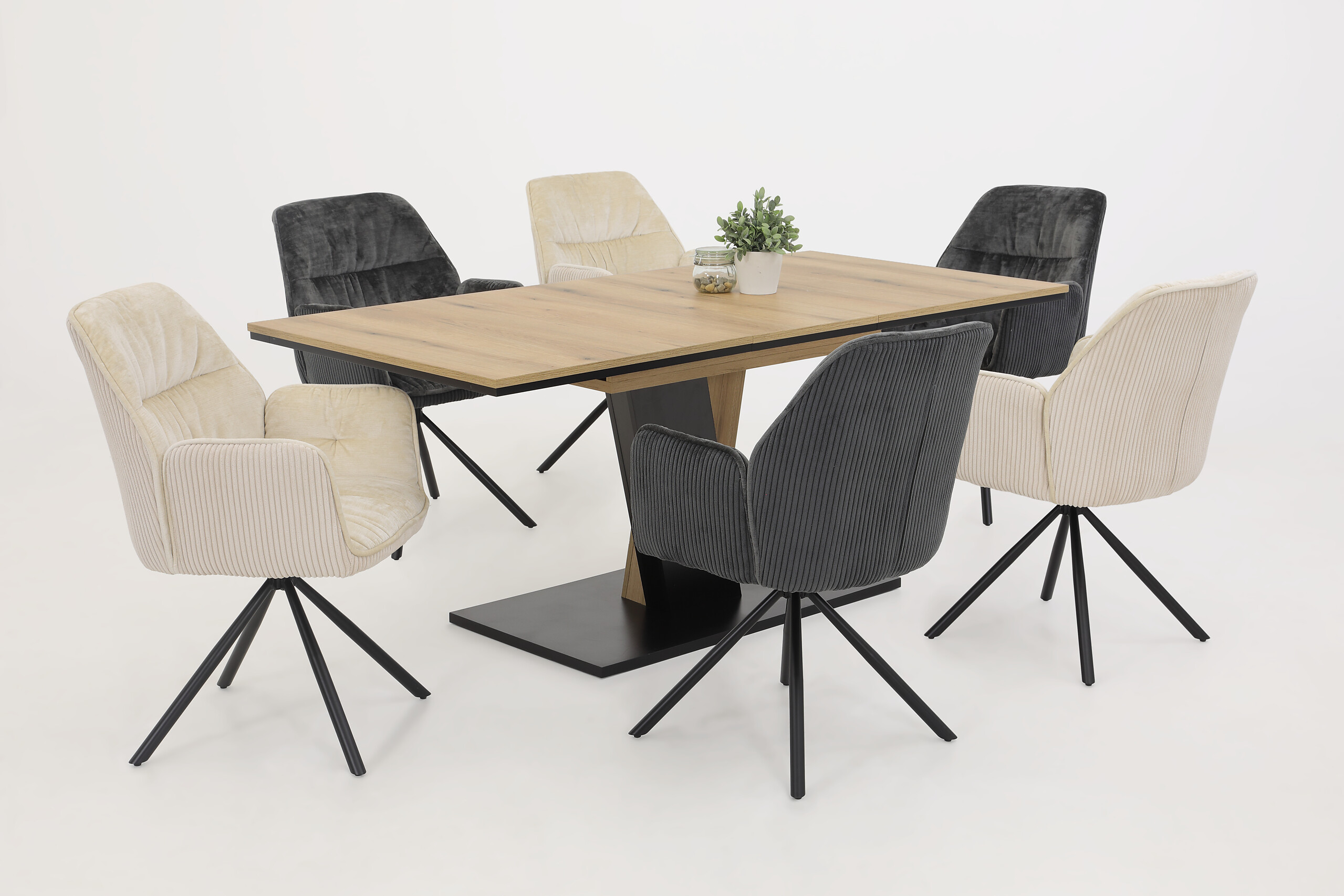 Sessel Amira anthrazit Metall Samt B/H/T: ca. 56x89x61 cm