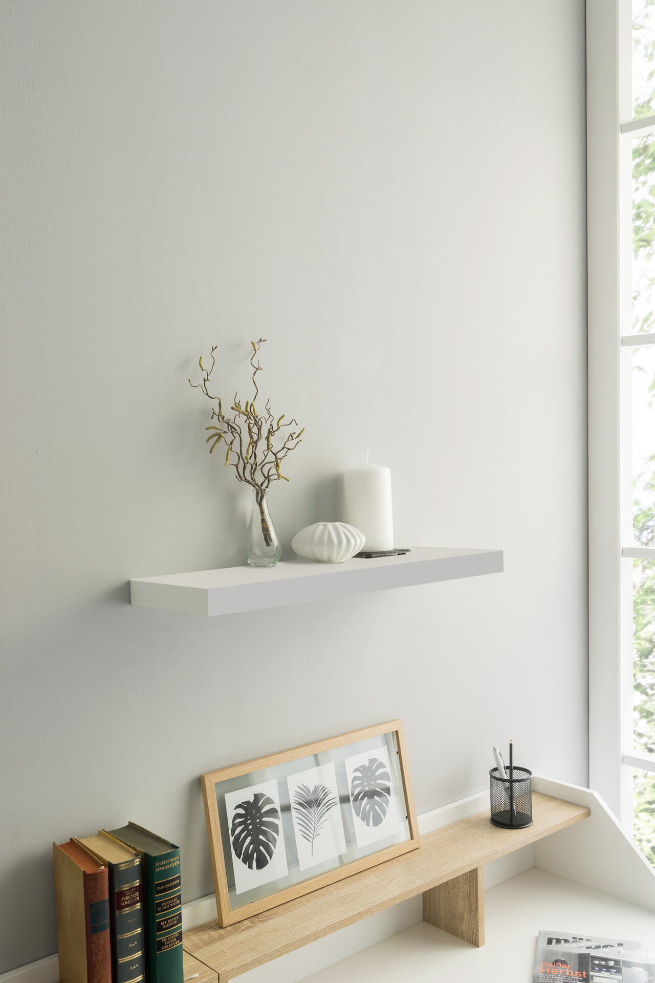 Wandboard Shelvy 60 weiß B/H/T: ca. 60x4x24 cm