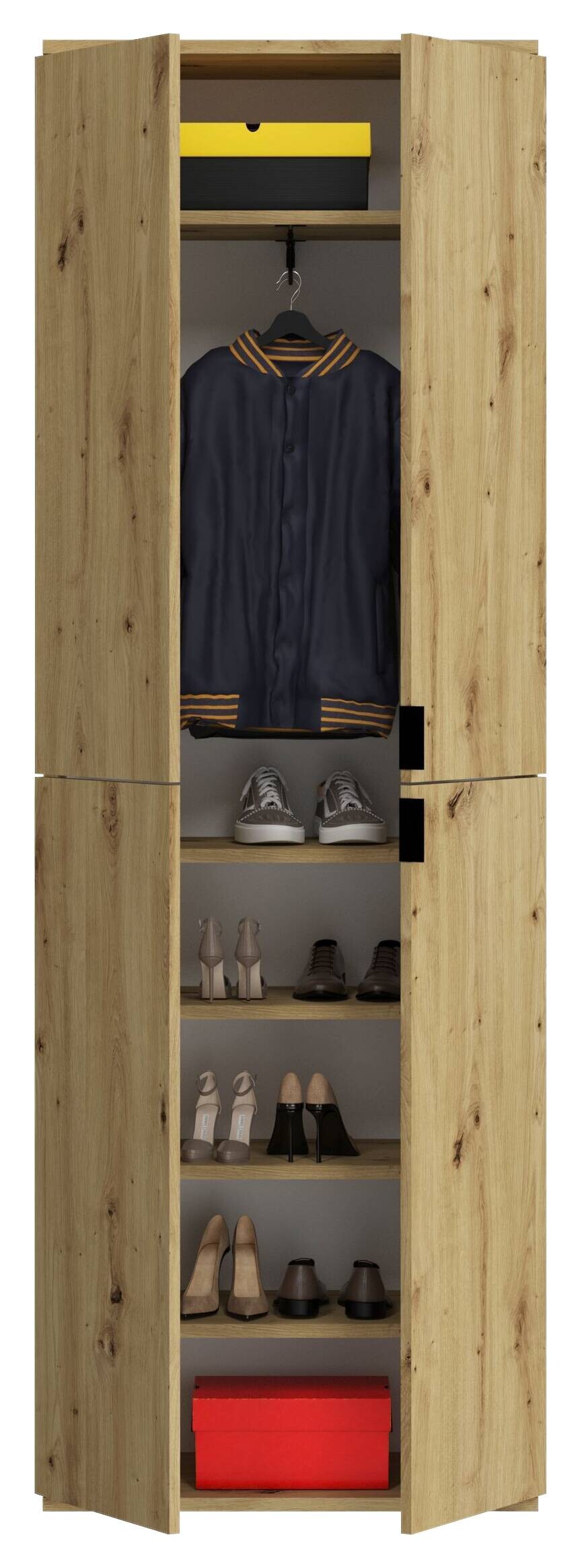 Garderobe PROJEKT Eiche Artisan Nachbildung Spiegel B/H/T: ca. 183x193x34 cm