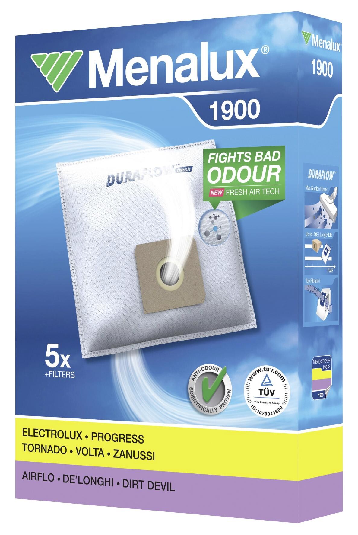 Menalux Staubsaugerbeutel 1900 Kunststoff