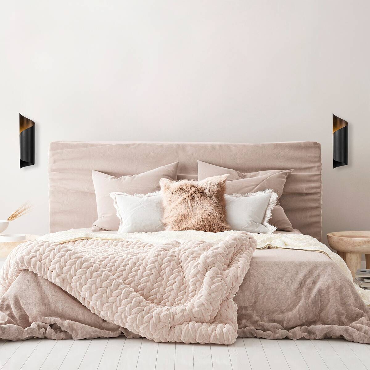 Opviq Wandleuchte Sivani schwarz Eisen B/H/T/L: ca. 16x35x16x10 cm E27 1 Brennstellen