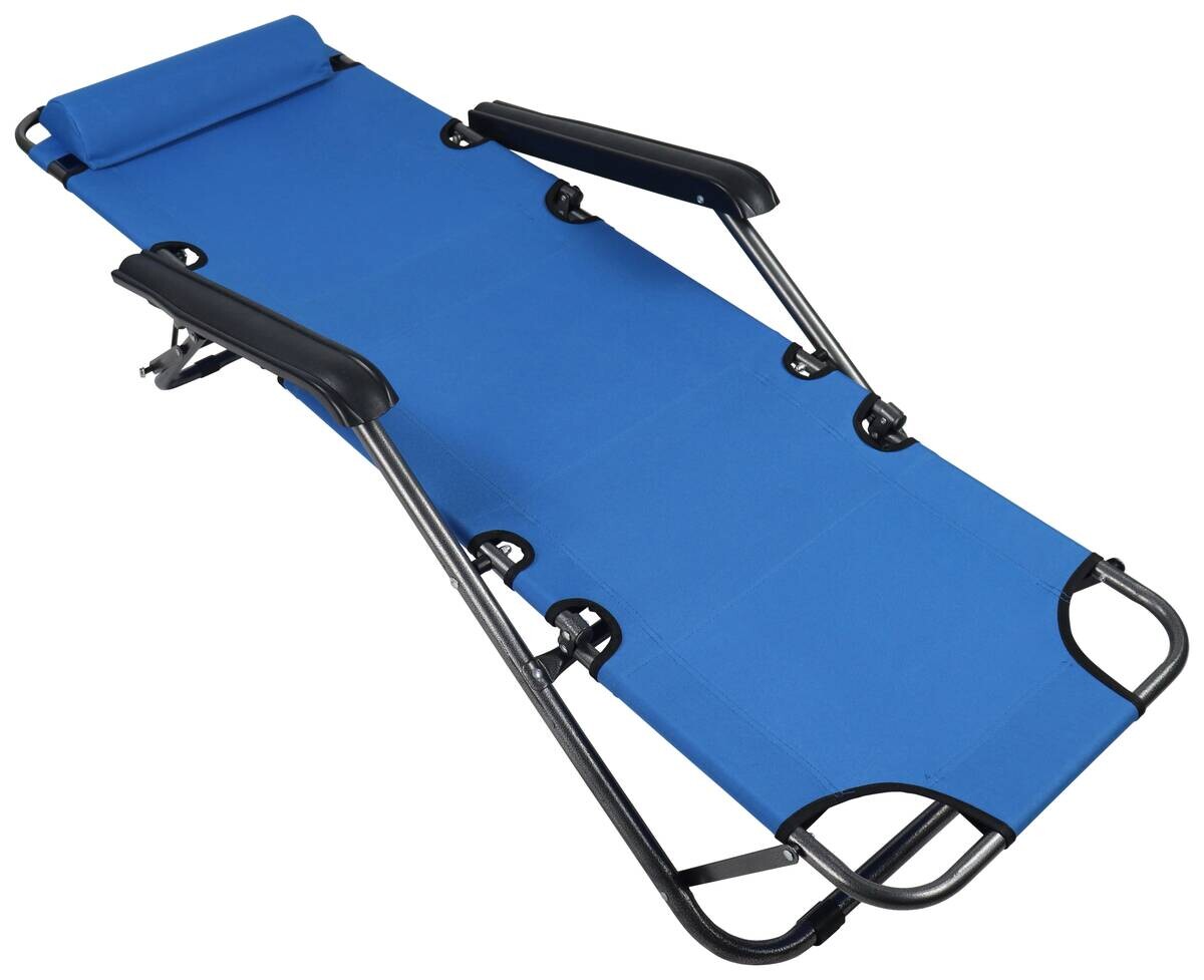 VCM Relaxliege Maltosa blau Stahl