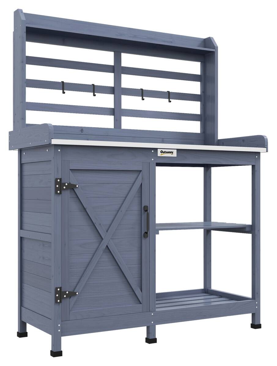 Outsunny Pflanztisch grau Polypropylen B/H/L: ca. 47x112x146 cm