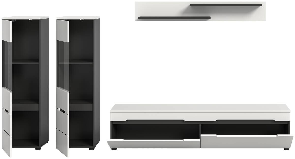 Wohnwand Canu basaltgrau weiß B/H/T: ca. 272x141x33 cm