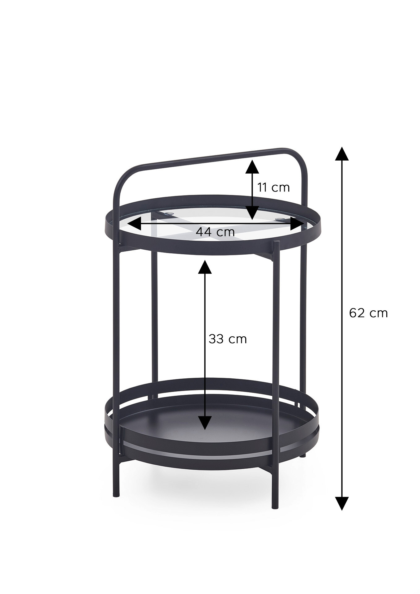 xonox.home Couchtisch schwarz B/H/T: ca. 44x62x44 cm