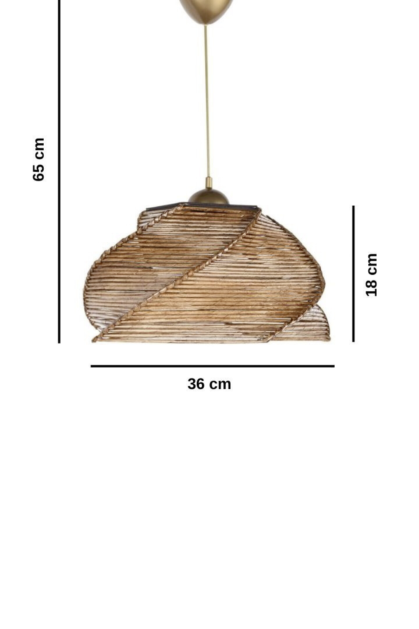 Opviq Pendelleuchte Pentagone Bambus B/H/T/L/D: ca. 36x65x36x36x36 cm E27 1 Brennstellen