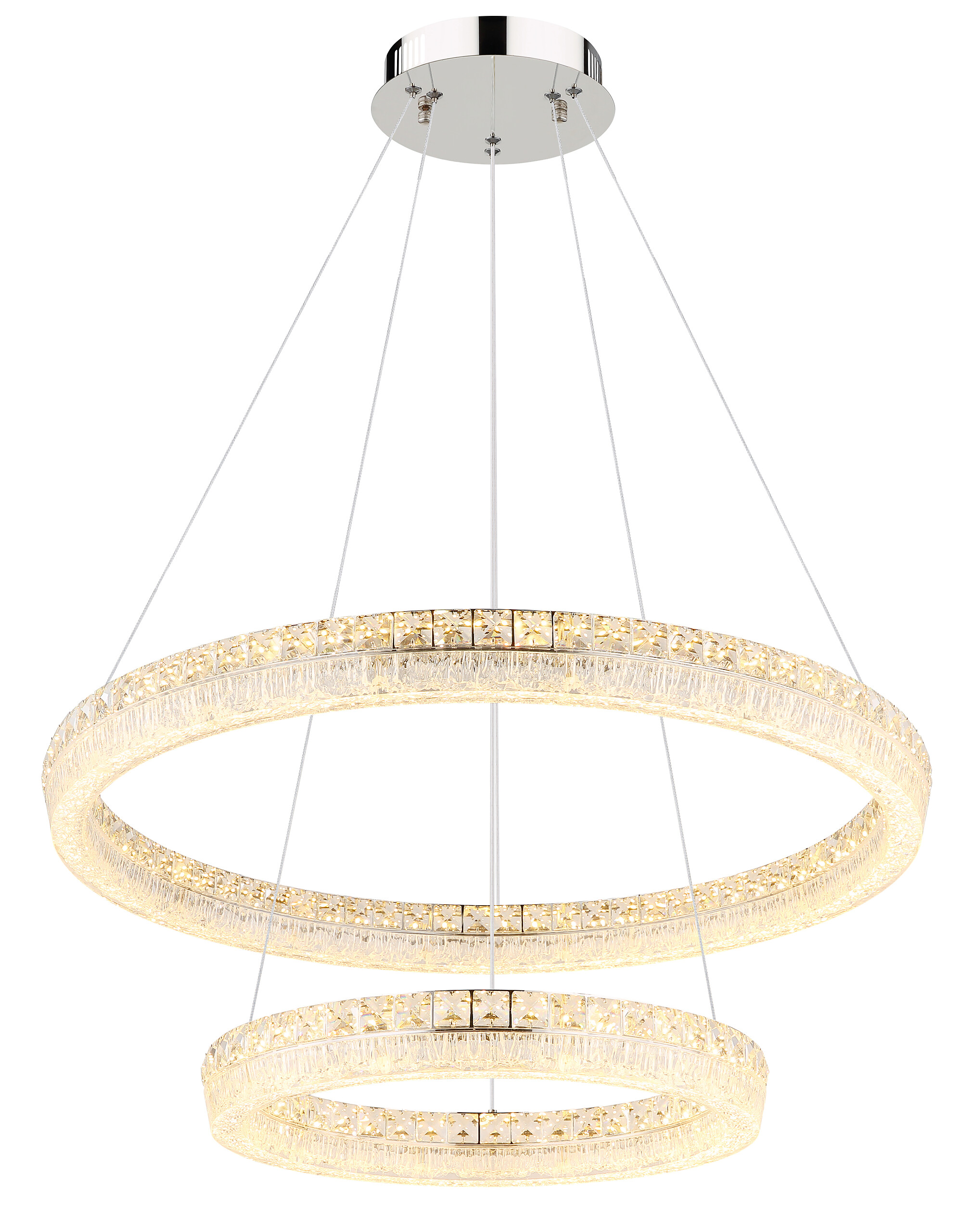 GLOBO Hängeleuchte klar Chrom Acryl Metall Glas H/D: ca. 120x80 cm 1.0 Brennstellen