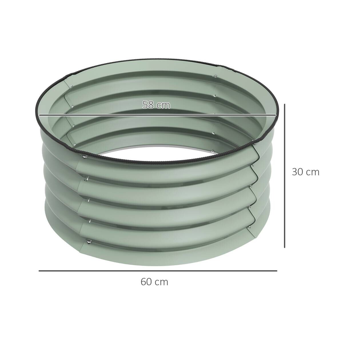 Outsunny Hochbeet-Set grün Stahl B/H/L: ca. 60x30x60 cm