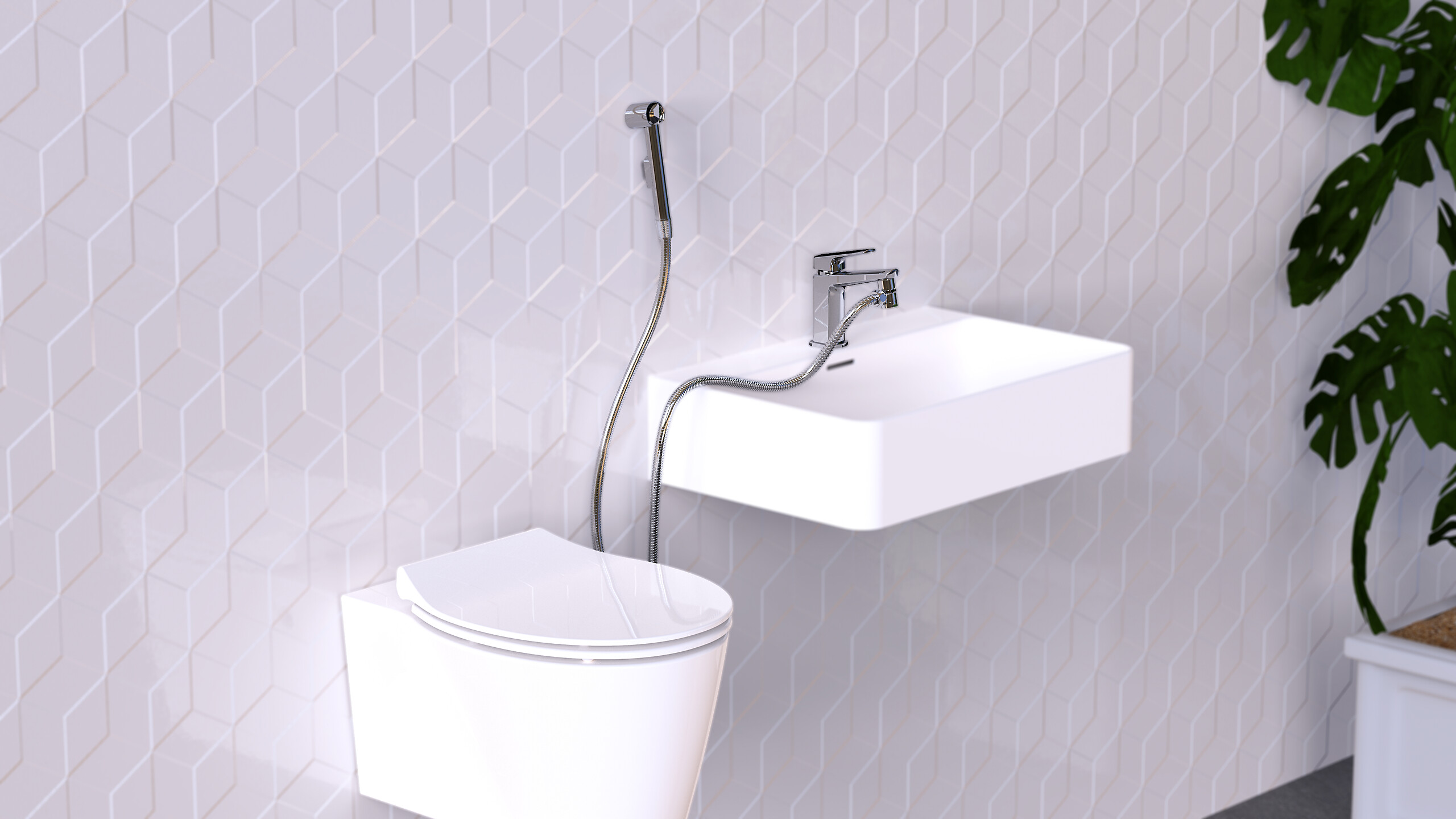 Eisl Waschbeckenbrause-Set Chrom B/H/L: ca. 3,3x18x150 cm