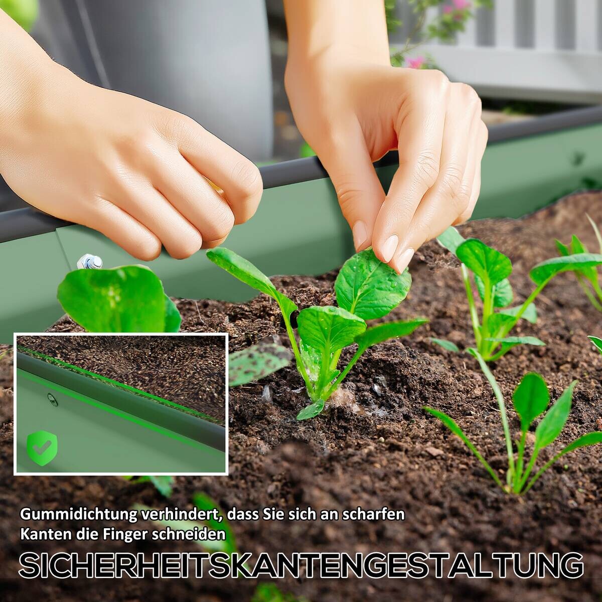 Outsunny Hochbeet 2er Set grün Stahl B/H/L: ca. 93x30x181 cm