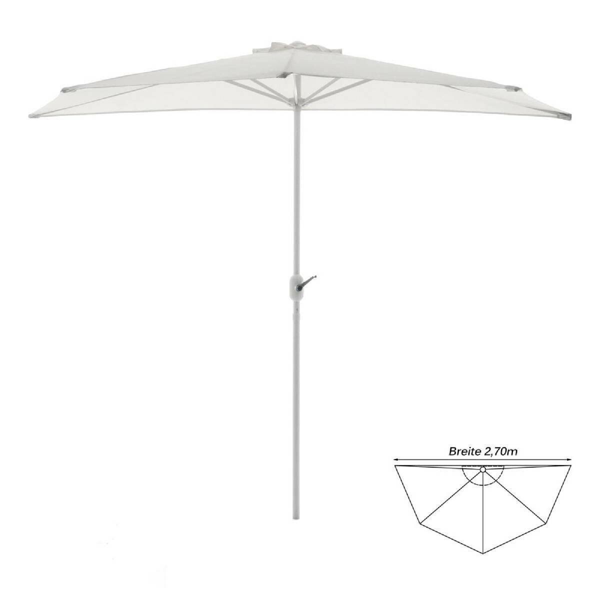 VCM Balkon-Sonnenschirm weiß Polyester-Mischgewebe B/H/T: ca. 270x235x140 cm