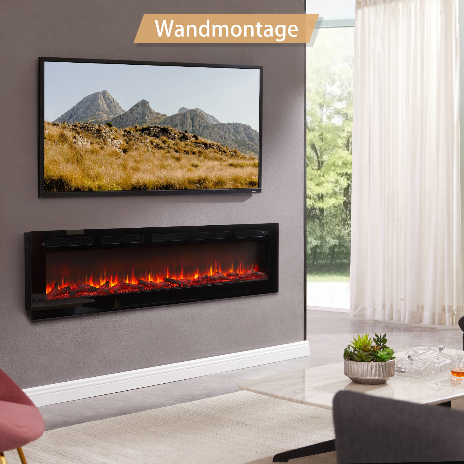 Balderia Elektrischer-Kamin Leif 70 schwarz B/H/T: ca. 168x38,6x13,8 cm ca. 2000 W