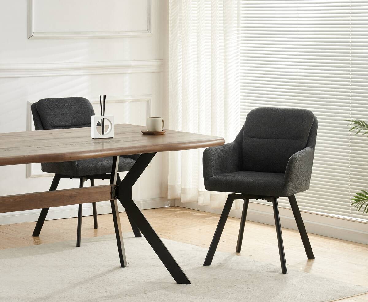 Stuhl SOPHIE, 2er Set anthrazit Stoff B/H/T: ca. 53x87x62 cm