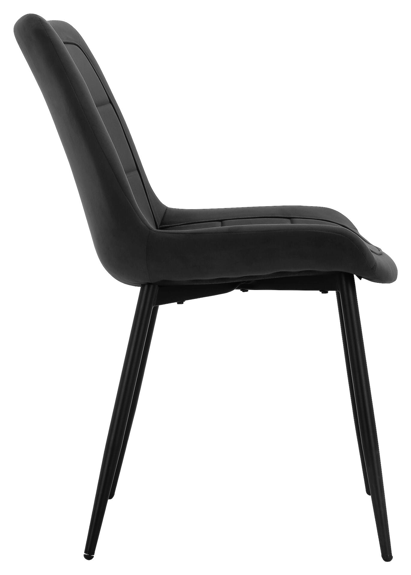 Stuhl KIRA schwarz Samtoptik B/H/T: ca. 59,5x82,5x49 cm