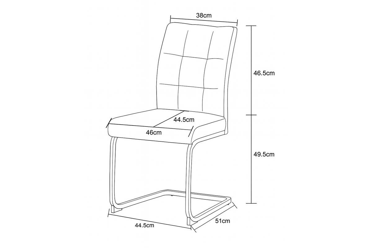 Schwingstuhl FRIEDA, 2er Set anthrazit schwarz B/H/T: ca. 47x94x61 cm