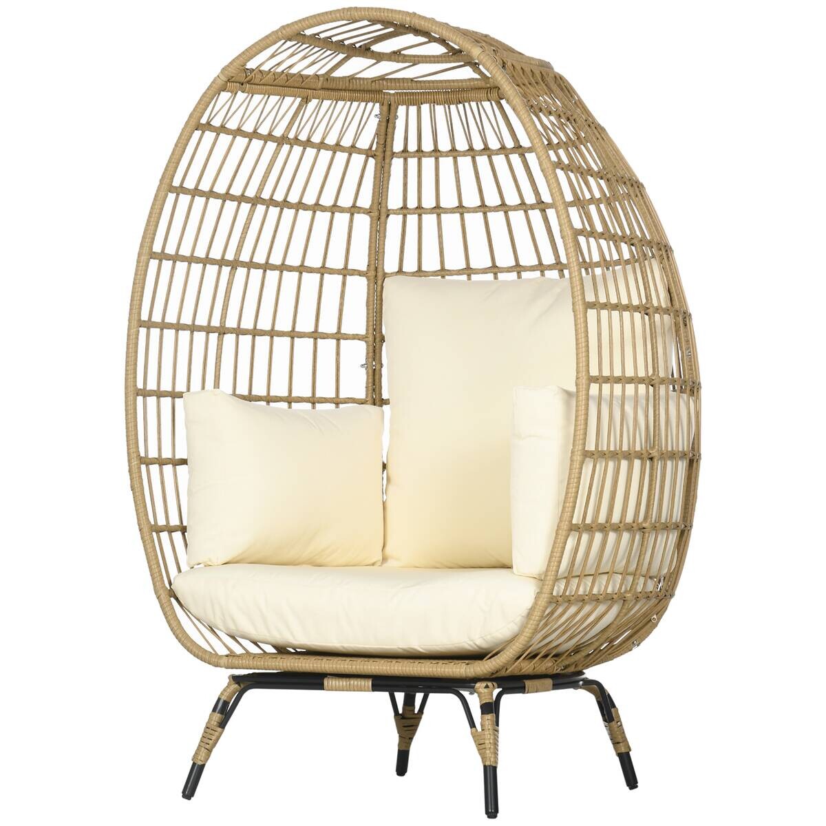 Outsunny Gartensessel khaki Polypropylen B/H/L: ca. 90x105x148 cm