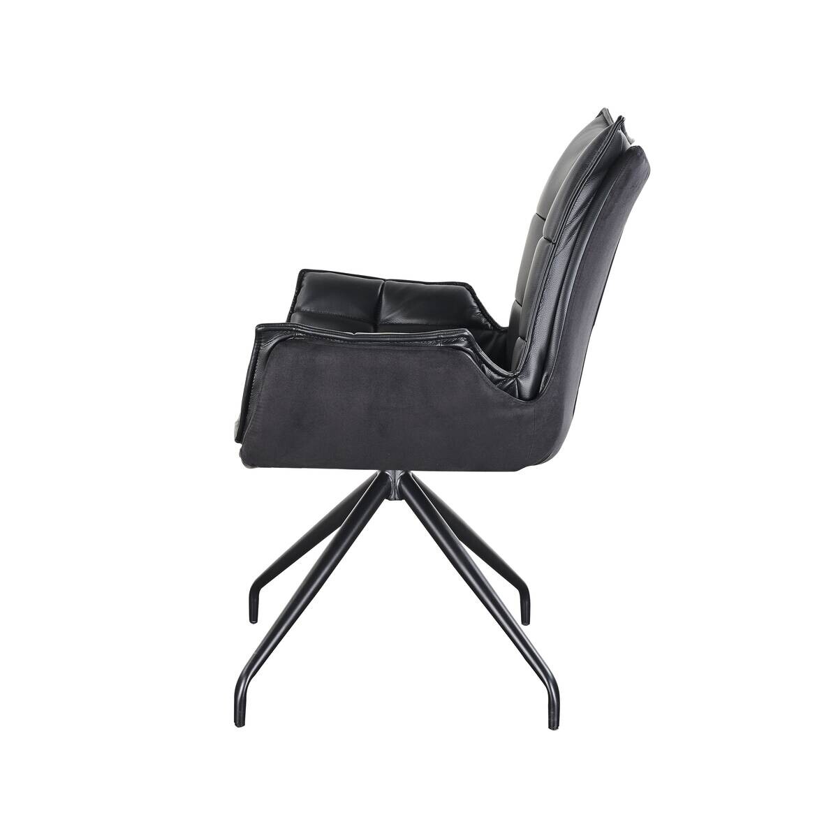 Armlehnstuhl Malin schwarz Kunstleder B/H/T: ca. 59x93x65,5 cm