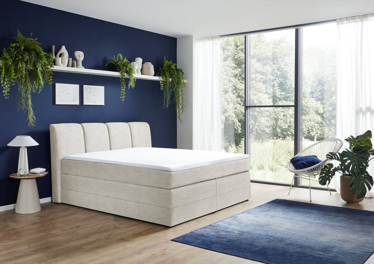 Boxspringbett Lugano ivory Liegefläche B/L: ca. 180x200 cm