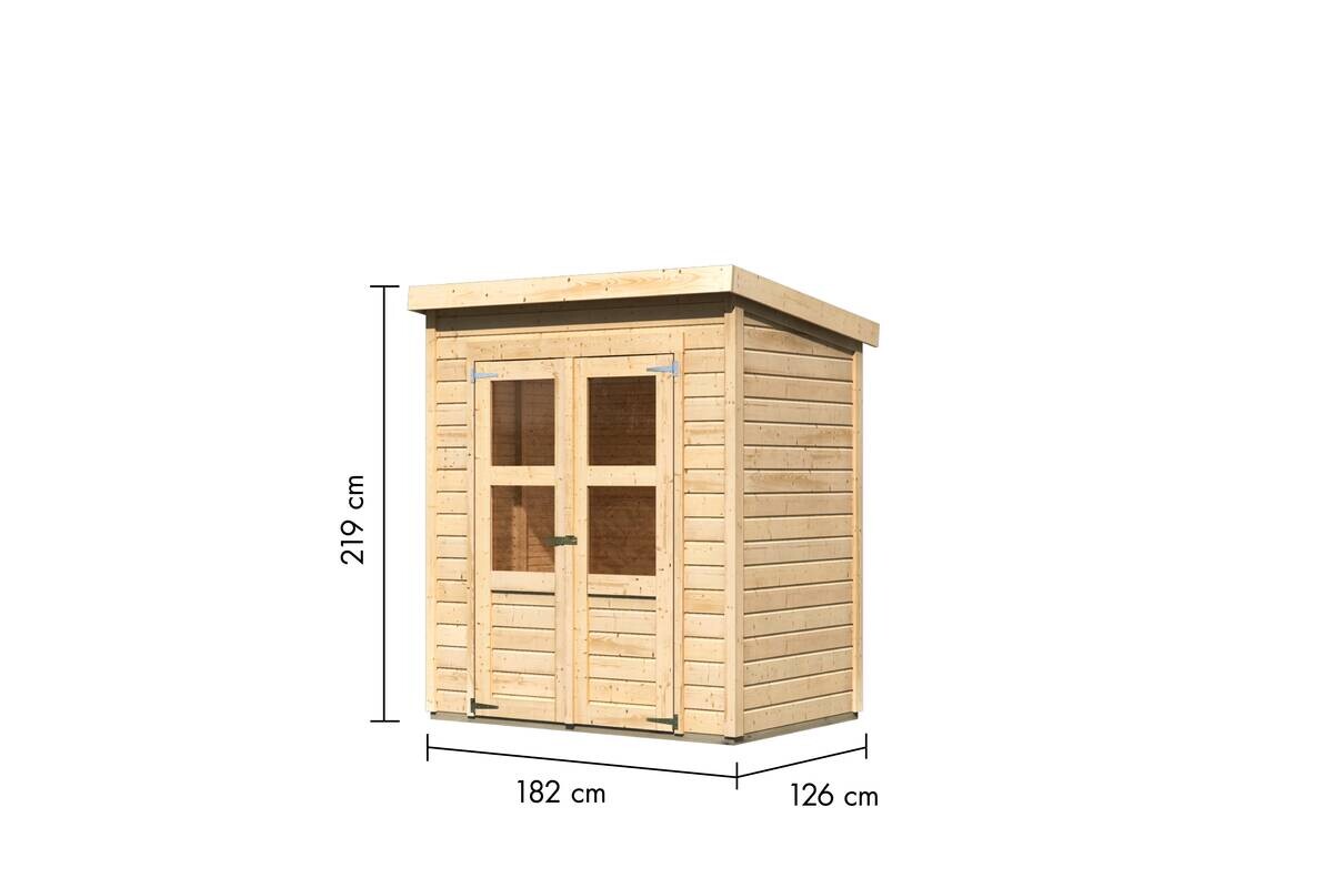 Karibu Gartenhaus Tony 0 natur B/H/T: ca. 182x219x126 cm
