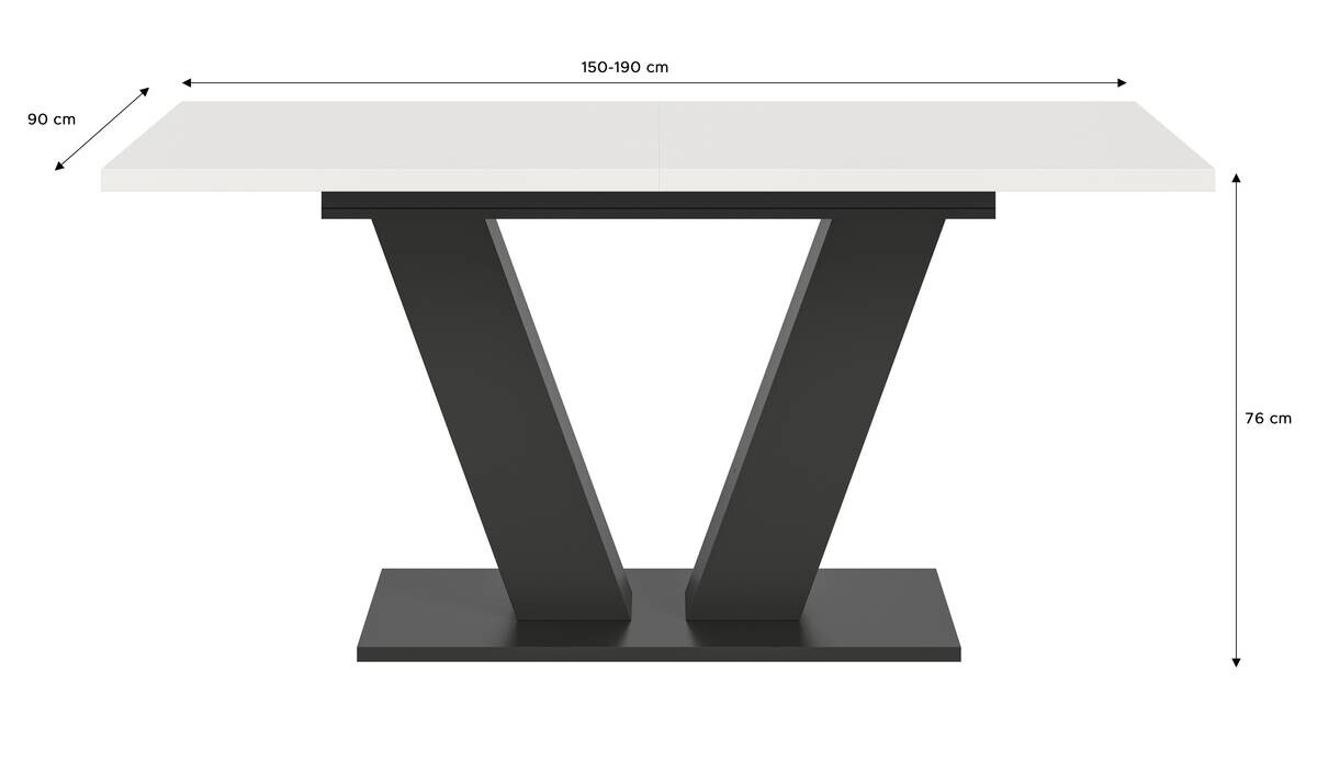 Esstisch Motion weiß B/H/T: ca. 150x76x80 cm