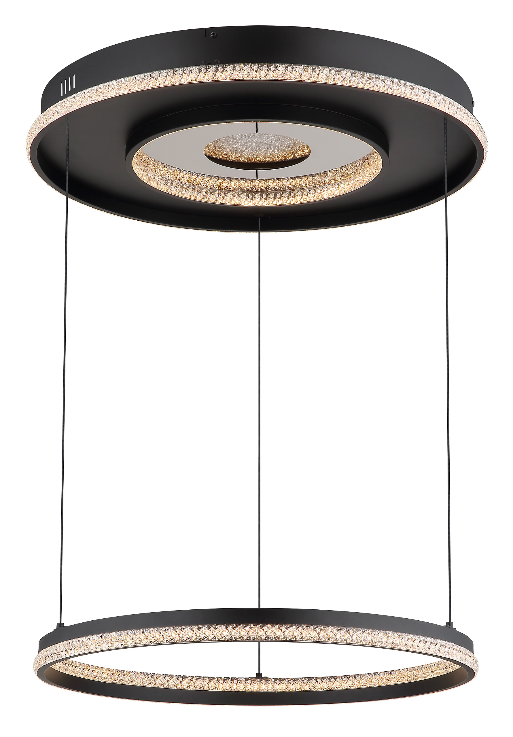 GLOBO Pendelleuchte mattschwarz klar Metall Aluminium H/D: ca. 120x60 cm 1.0 Brennstellen