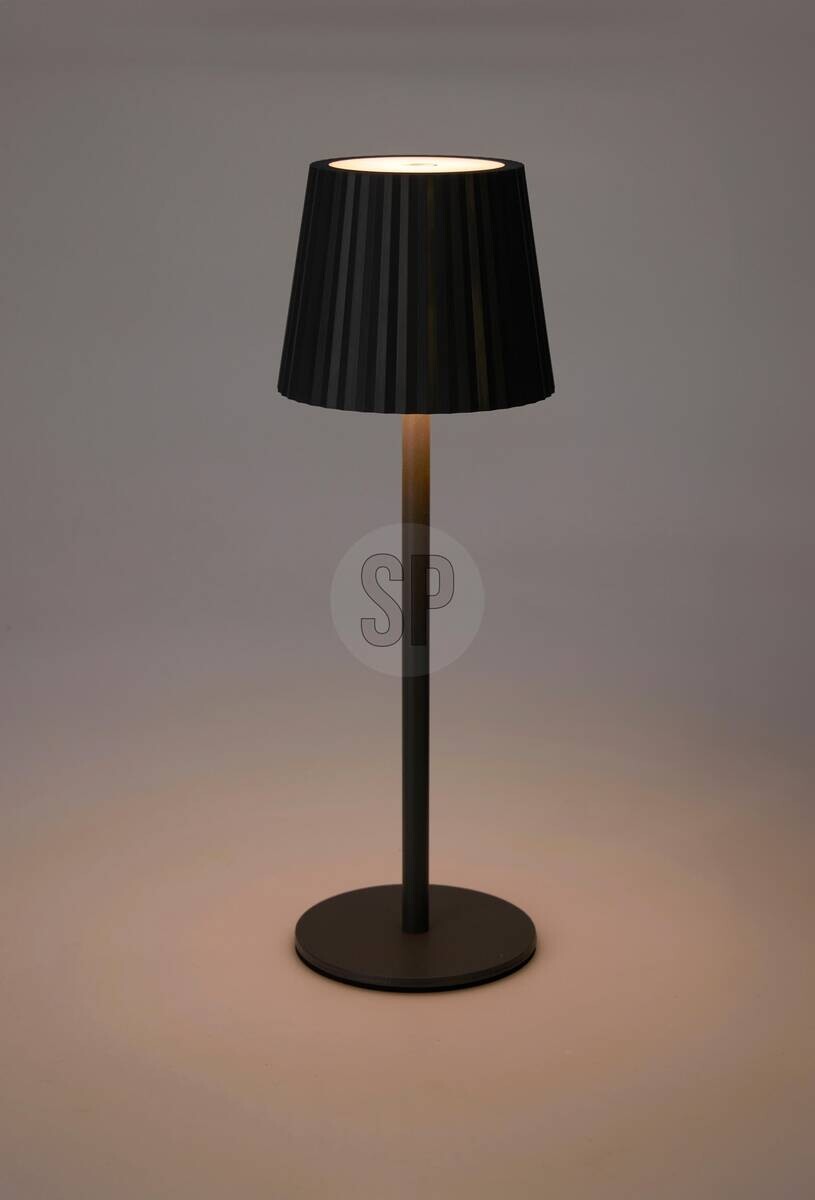 Tischlampe grau Kunststoff B/H/L: ca. 9,3x9,3x28 cm