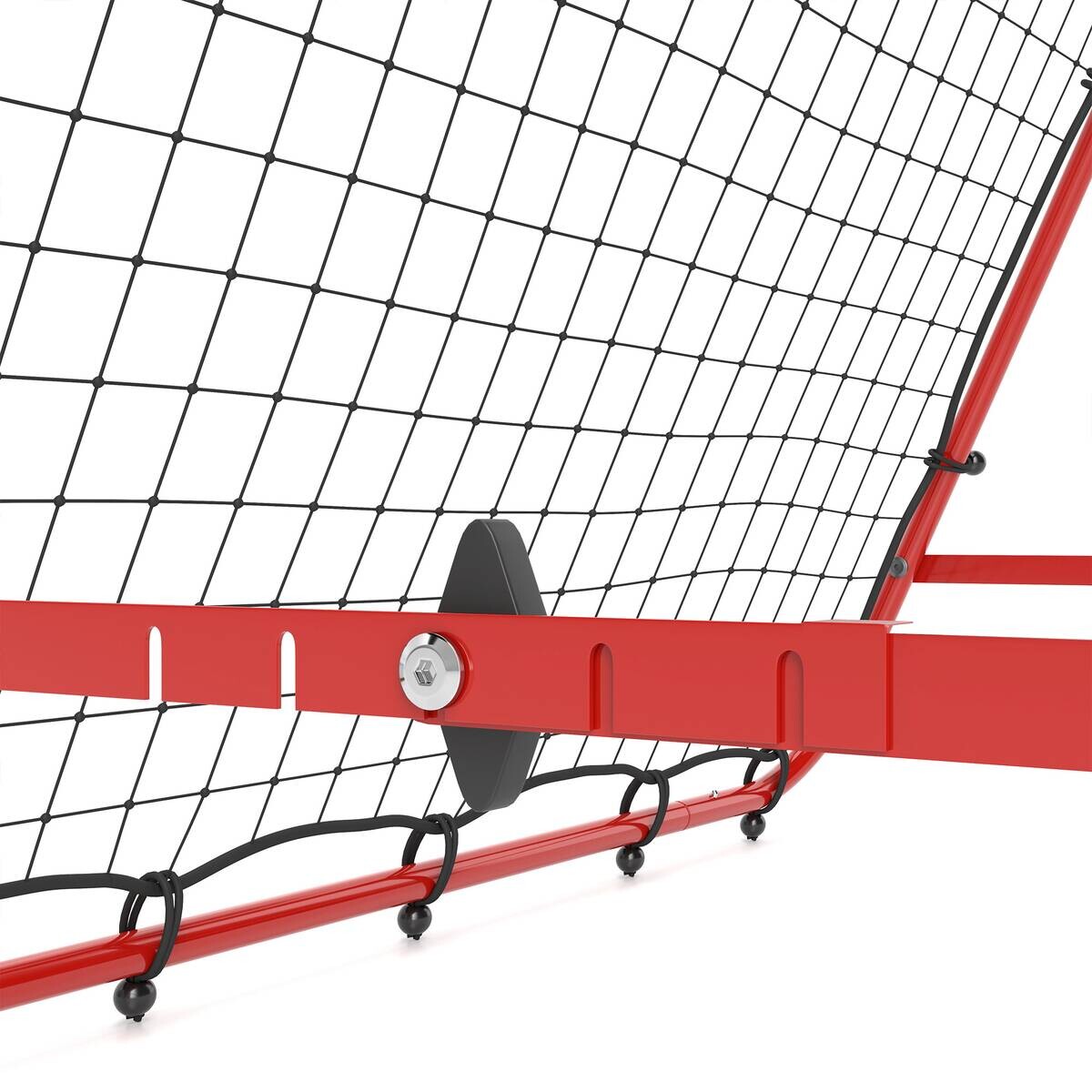HOMCOM Fußball Rebounder rot Stahl B/H/L: ca. 95x90x100 cm