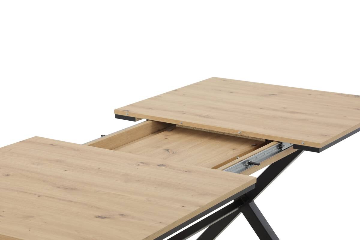 Esstisch KARINA Eiche Artisan Nachbildung schwarz pulverbeschichtet B/H/T: ca. 160x76x90 cm