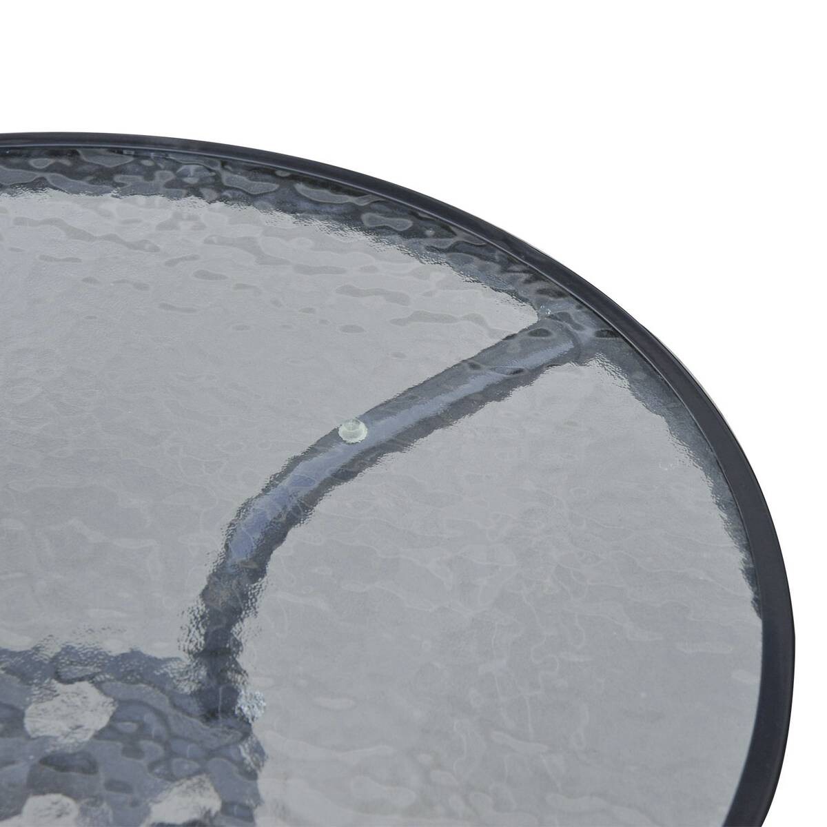 Outsunny Glastisch schwarz Metall H/D: ca. 70x60 cm