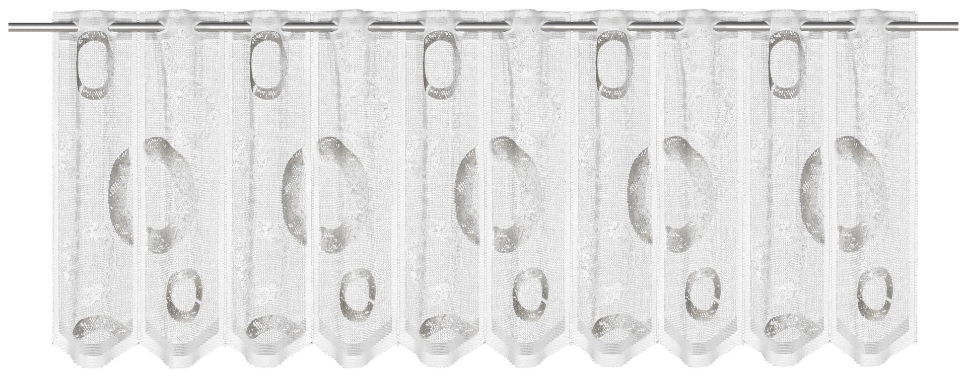 POCOline Scheibengardine Kreis grau B/L: ca. 150x45 cm