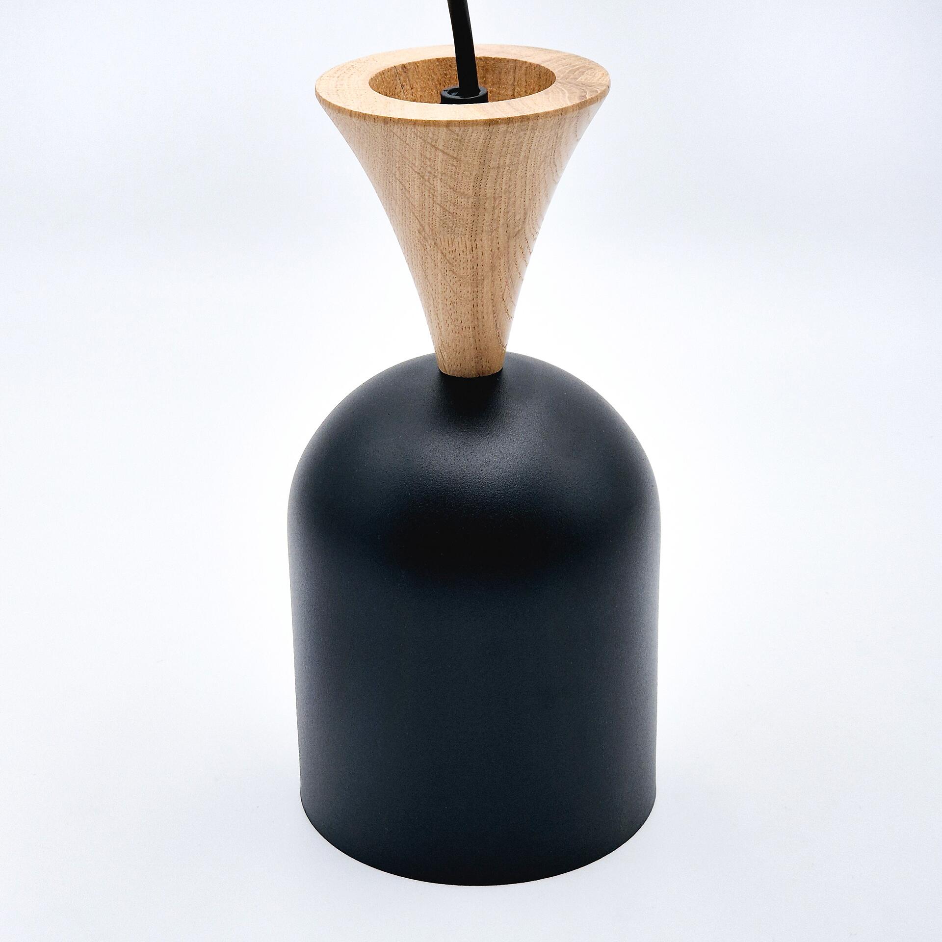 Lamkur Hängeleuchte schwarz Eiche Stahl Holz B/H/L: ca. 11x102x11 cm E27 1 Brennstellen Lamkur Hängeleuchte schwarz Eiche Stahl Holz B/H/L: ca. 11x102x11 cm E27 1 Brennstellen