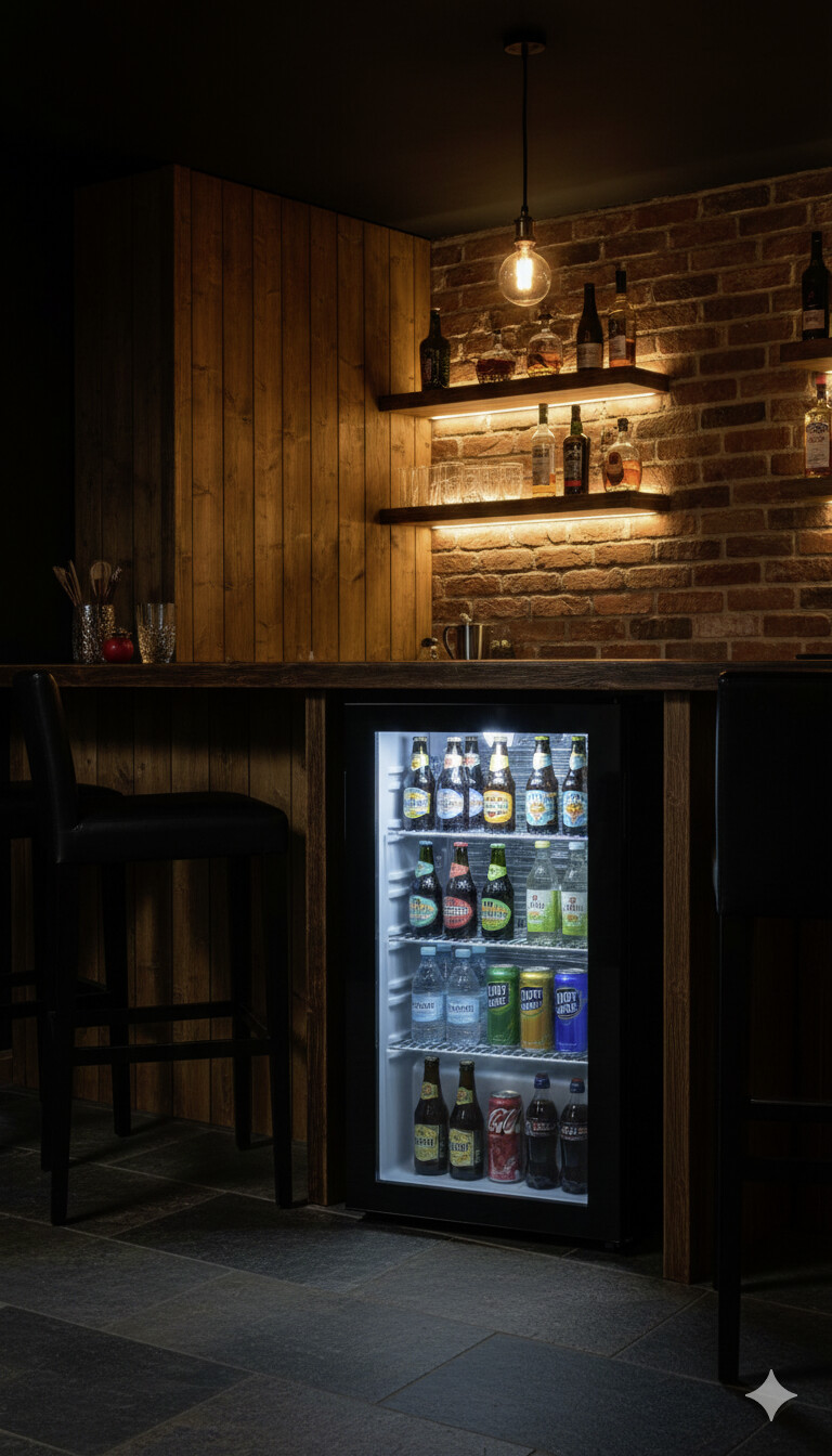 POCOline Glastürkühlschrank GTK85-93ES schwarz B/H/T: ca. 47x84x44 cm