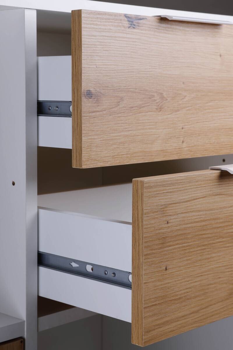 Kommode Pepeto 2T2S weiß weiß beschichtet Optik B/H/L: ca. 30x77x120 cm