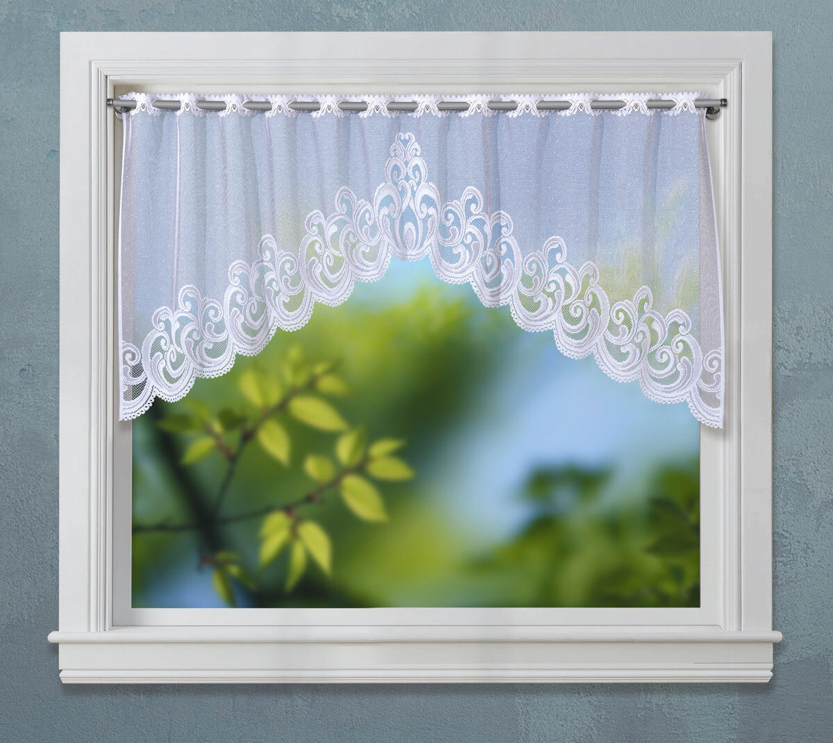 POCOline Scheibengardine Belize weiß B/L: ca. 140x50 cm