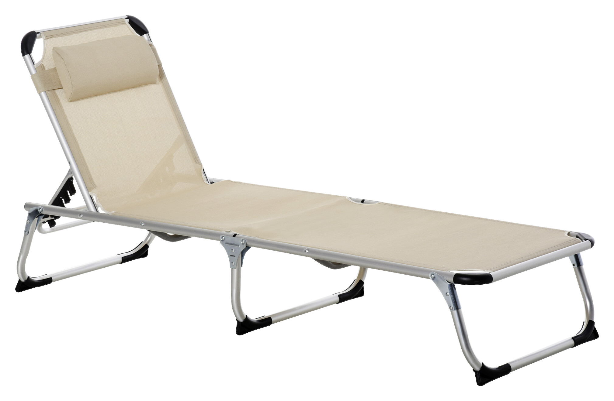 Outsunny Gartenliege beige Aluminium B/H/L: ca. 60x28x189 cm