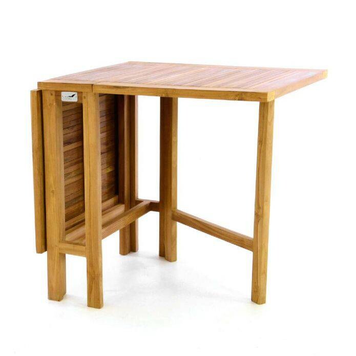 VCM Balkontisch braun Teakholz B/H/L: ca. 65x75x130 cm