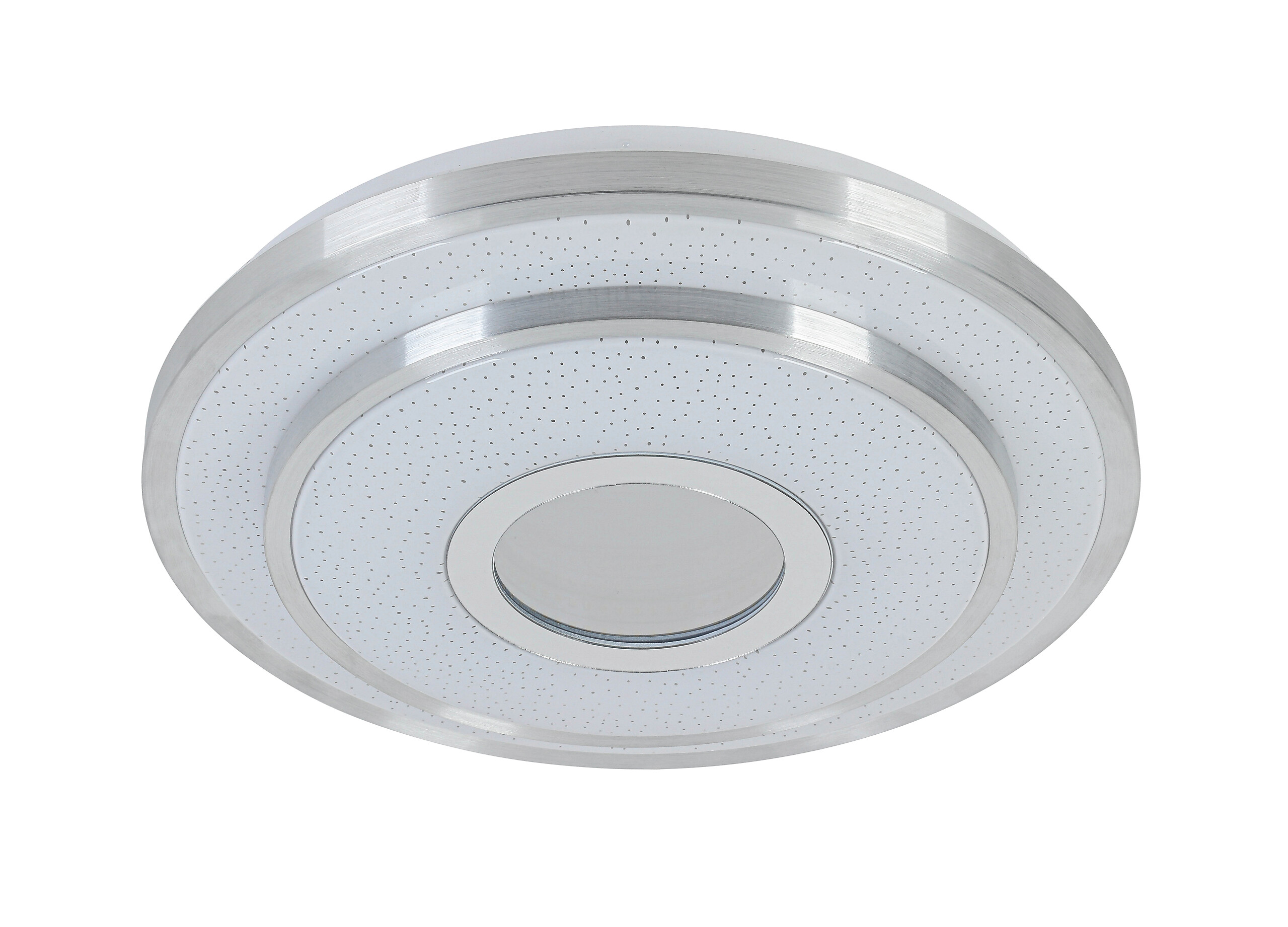 Nolo LED Deckenleuchte Chrom weiß Kunststoff Metall B/H/L: ca. 38x7,5x38 cm 2 Brennstellen