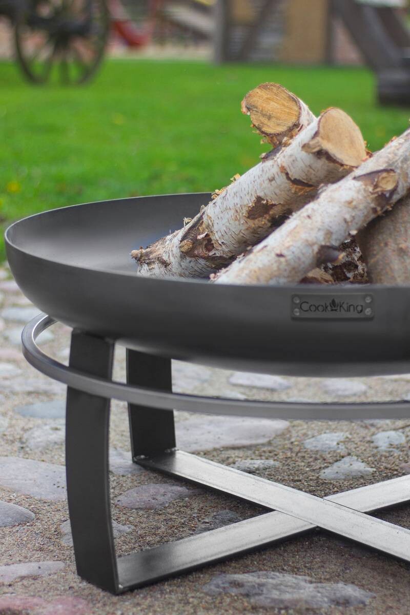 CookKing Feuerschale Viking 80 schwarz Stahl B/H/T: ca. 80x36x80 cm