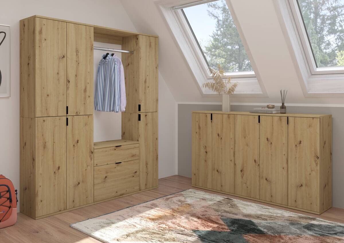 Garderobe PROJEKT Eiche Artisan Nachbildung B/H/T: ca. 152x193x34 cm