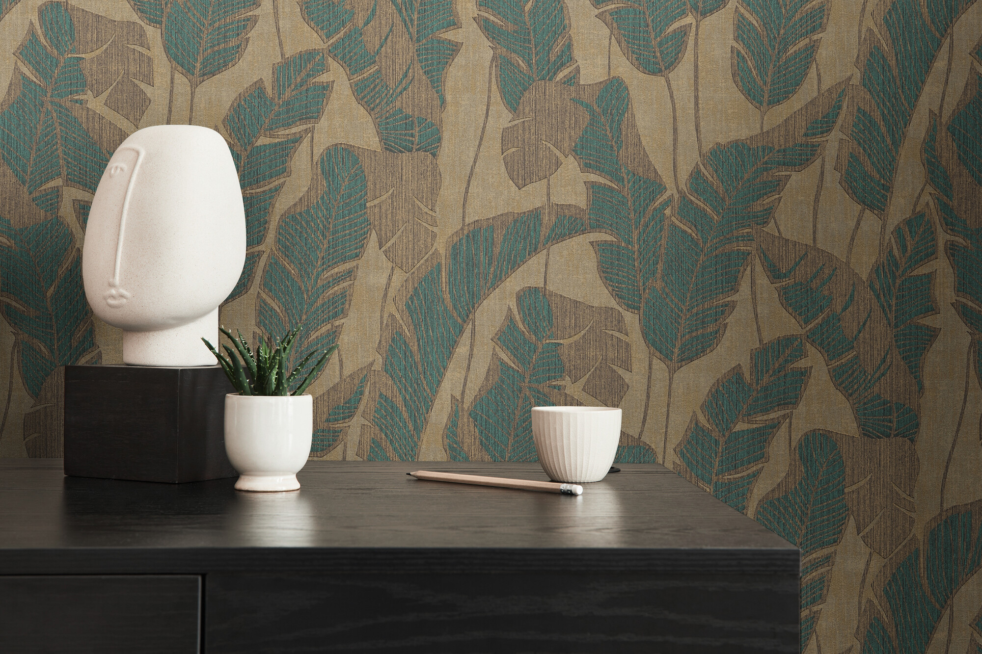 A.S.Creation Vliestapete grün beige schwarz B/H/D: ca. 53x1005x9,4 cm