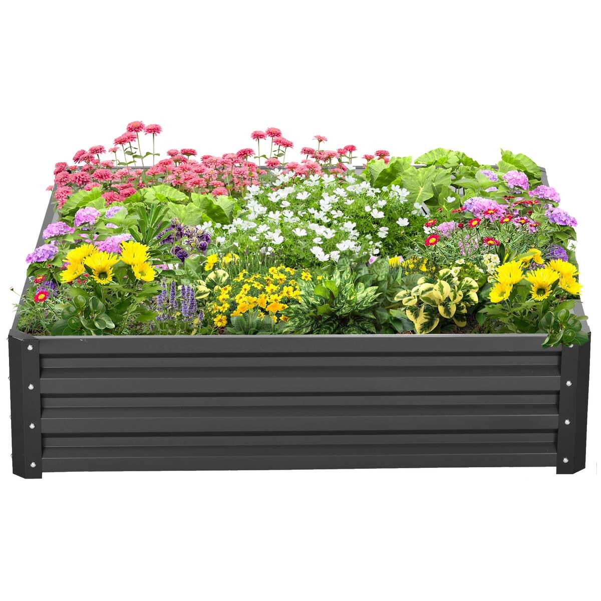 Outsunny Pflanzenbeet mit offenem Boden B/H/L: ca. 120x30x120 cm
