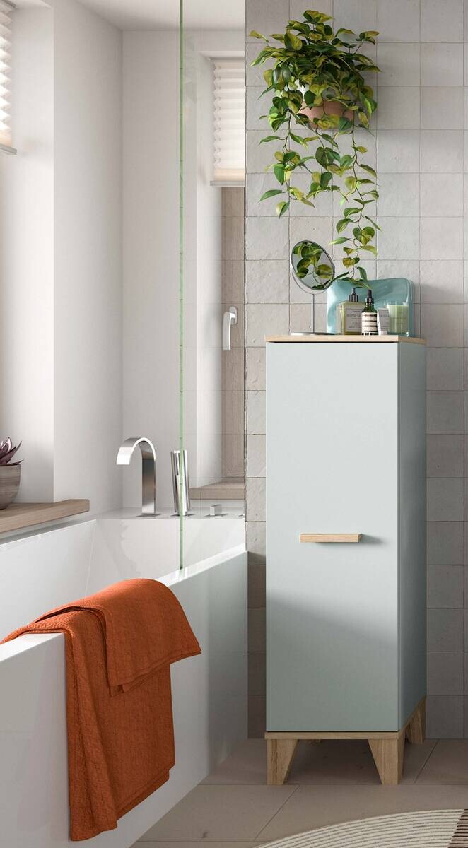 Badkommode STAR hellgrün Eiche hell Nachbildung B/H/T: ca. 34x116x31 cm