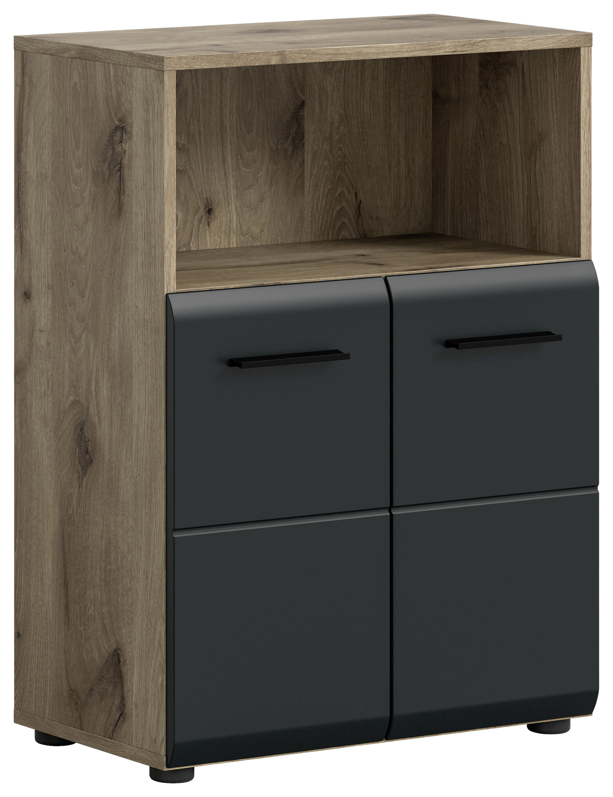Schrank Ice Nox Oak Nachbildung schwarz matt B/H/T: ca. 60x80x30 cm Schrank Ice Nox Oak Nachbildung schwarz matt B/H/T: ca. 60x80x30 cm